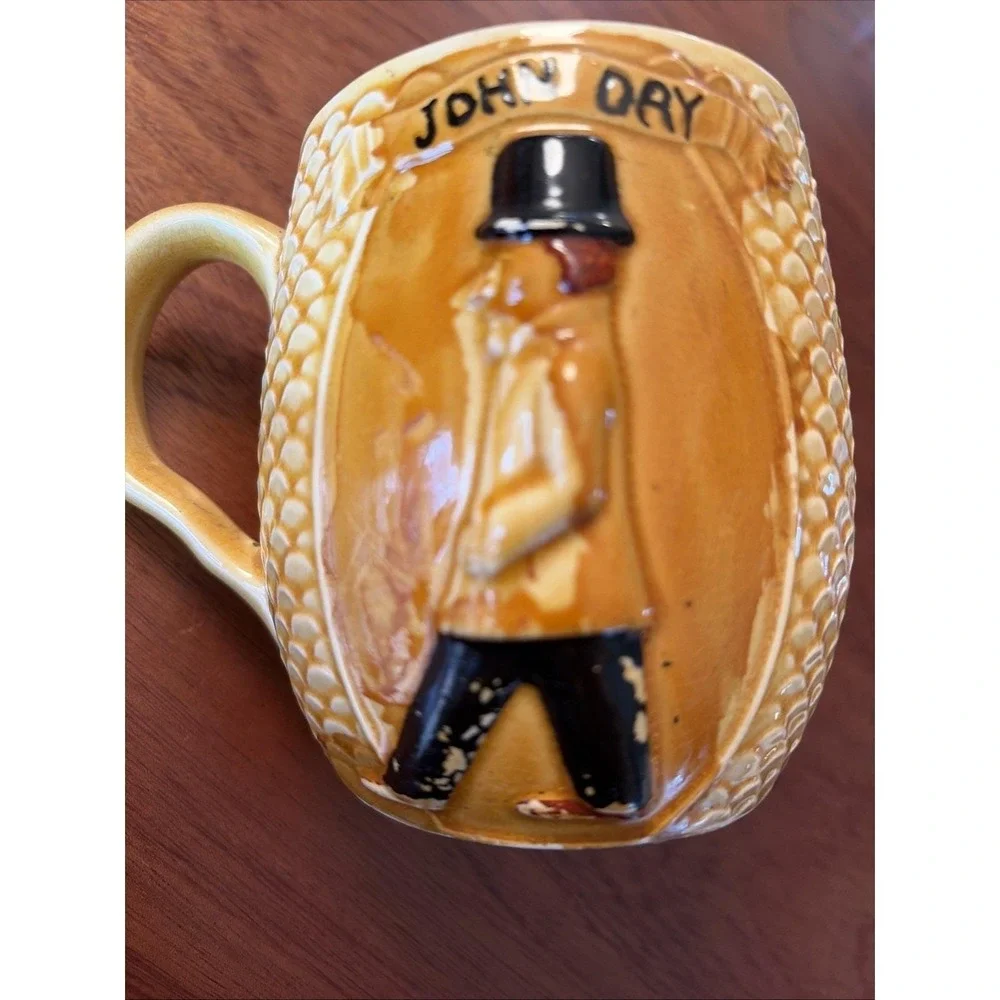 John Dry Willie Wet Vintage Prohibition Tavern Beer Mug‎ AlcoholHand Painted